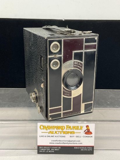 Eastman Kodak Co. Beau Brownie Doublet Lens Camera w/Art Deco Faceplate by Walter Dorwin Teaque