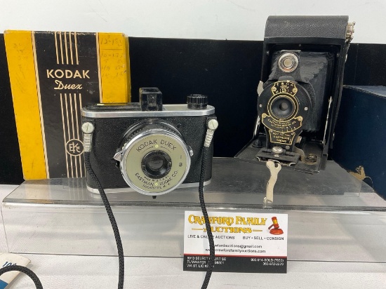 2x Eastman Kodak Co. Cameras, Kodak Duex w/Box & No. 2 Folding Cartridge Premo