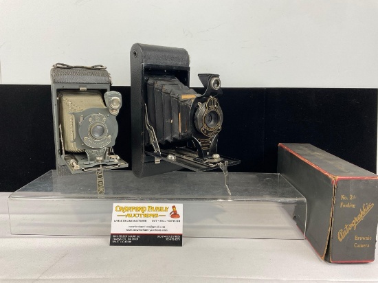 2 Eastman Kodak Co Cameras, No.1 Pocket Kodak & No.2-A Folding Autographic Brownie