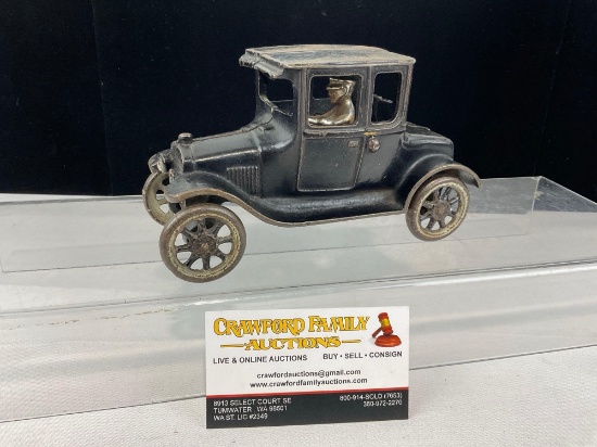 Early 20th Century Arcade Mfg Co. Cast Iron Toy Car, Ford Model T Coupe w/Cast Driver piece