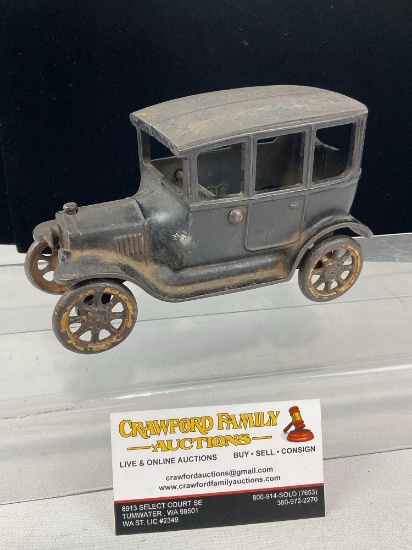 Early 20th Century Arcade Mfg Co. Cast Iron Toy Car, Ford Model T Sedan, Black/unpainted