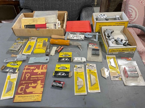 25+ pcs Vintage Hand Tools & Supplies Assortment, incl. General Drill Grinding Attachment & More!