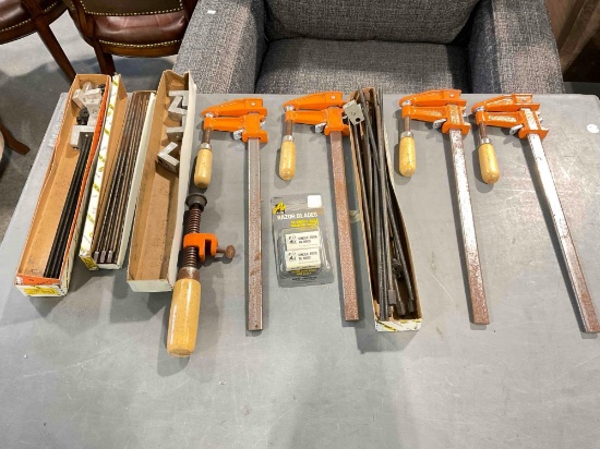 10 pcs Hand Tools & Supplies, incl. Vintage Jorgensen Steel Bar Clamps & Much More! See pics.