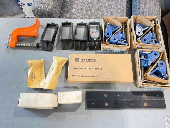 14 pcs Hand Tools & Supply Assortment, incl. Record Cramp Heads, Jorgensen Clamp & More!