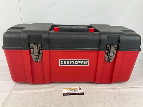Craftsman Toolbox, Black & Red, Molded Plastic, w/top organizer, 11x23x12 inches