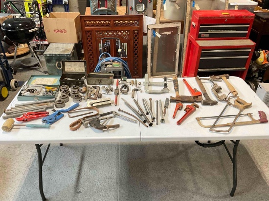 50+ Machinist & Plumbing Tool Assortment, incl. Wrenches, Hammers, Clamps, Saws & More!