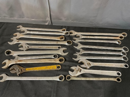 Variety of 19 Crescent & Combo Wrenches, Napa, Williams, Diamalloy, New Britain, Fuller & more