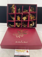 Danbury Mint 23k Gold Plated Christmas Ornaments, box of 12