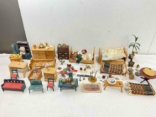 50+ pcs Vintage Miniature Collection, incl. Wooden Furniture, Ceramic Dishes & Much More!
