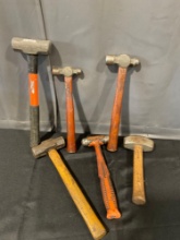 6 Craftsman Hammers, 2 Ball Peen, 1 Dead Blow, & 3x Hand Sledge Hammer, approx 2lb, 3lb & 5lb wei...