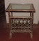 Rattan Glass Top End Table