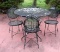 Vintage 5 Pc Outdoor Iron Table & Chairs Set