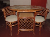 Rattan 3 Pc. Table & Chair Set