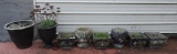 Lot Of 7 Concrete Planters