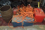 Gas Can, Tool Boxes, Electrical Cord Lot