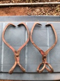 Pair of Antique Large Ice Tongs