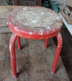 Vintage Metal Red Stool