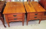 Pair of 1980's Maple End Table