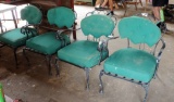 Outstanding Set of (4) 1940's Outdoor Chairs