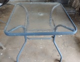 Glass Top Patio Table with Umbrella Hole