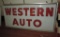 Western Auto Double-Side Plastic Sign in Metal Case