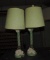 Pair of Resin Green Lamps