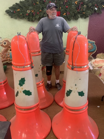 (6) Huge Blow Mold Christmas Bells