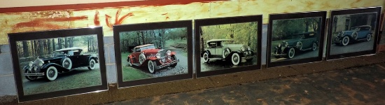 Five Antique Car Pictures