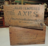 Two Wooden Boxes (Shapely's and Jersey Fire Harden Bit Heads)