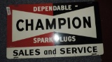 Champion Spark Plug Sign