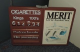 Plastic Merit Cigarette Price Board