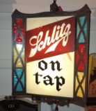 Schlitz on Tap Revolving Sign with Clock