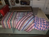 Nice Quilt Top and Three Woven Rag Rugs