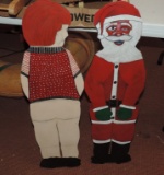 Two Wooden Santa's