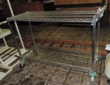 Wire Shelf Rolling Rack with Push Handle