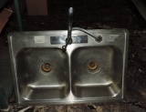 Double Aluminum Sink with Faucet