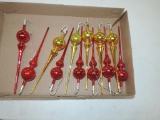 Dozen Vintage Icicle Glass Ornaments