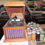 Antique Edison Player with Rolls