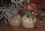 Two Decorative Baskets with Fall Arrangements
