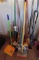 Assorted Brooms, Mops, Dust Pans & Vacuum Cleaners