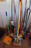 Assorted Brooms, Mops, Dust Pans & Vacuum Cleaners