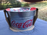 Coca Cola Galvanized Tub With 12 Bottles
