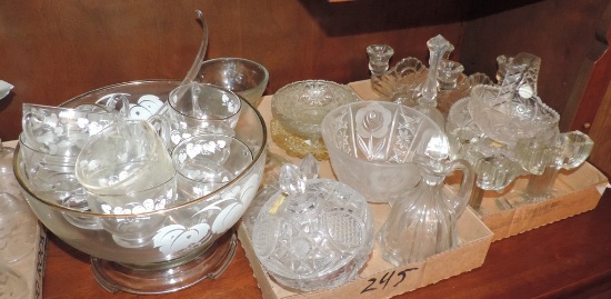 Lot of Pressed and Cut Glass Crystal