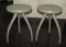 Pair of painted metal tables