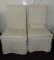 Two USED RH Restoration Hardware Oversized Rolling Dining Chairs