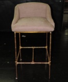 Upholstered Bar Stool with Metal Legs