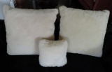 Lot of Three Faux Fur Pillows