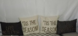 Lot of Four Holiday Pillows