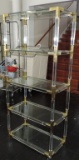 Brass and Acrylic Bookcase