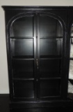 Four-Shelf Glass Door Cabinet